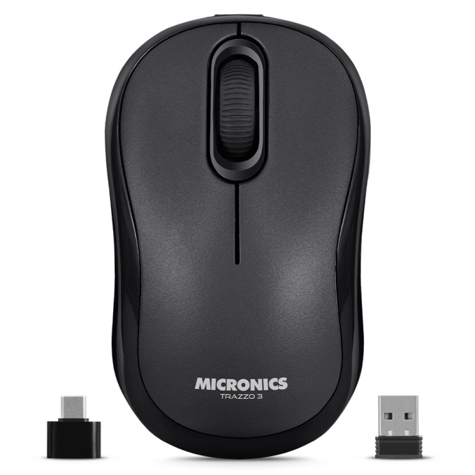 Mouse Inalambrico Micronics Trazzo 3 M700-3M Charcoal Recargable USB-C Bluetooth, Wireless / Micronics