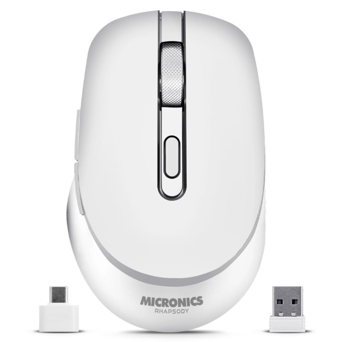 Mouse Inalambrico Micronics Rhapsody M704W-3M White Recargable Bluetooth, Wireless / Micronics