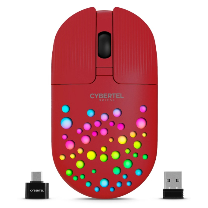 Mouse Inalambrico Cybertel Skipol M705-3M Rojo Recargable Bluetooth, Wireless / Cybertel