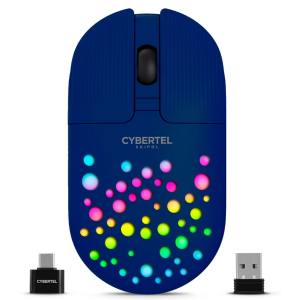 Mouse Inalambrico Cybertel Skipol M705-3M Azul Rojo Recargable Bluetooth, Wireless