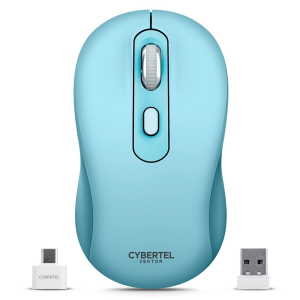 Mouse Inalambrico Cybertel Vektor M708-3M Celeste Recargable Bluetooth, Wireless