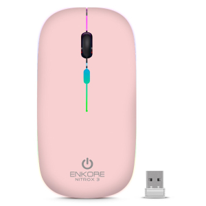 Mouse Inalambrico Enkore Nitrox 3 M205-3K Rosado Recargable Bluetooth, Wireless