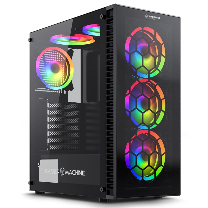 Case Micronics Titanium GC703 con Fuente 500W 80 Plus y 6 Ventiladores ARGB / Micronics