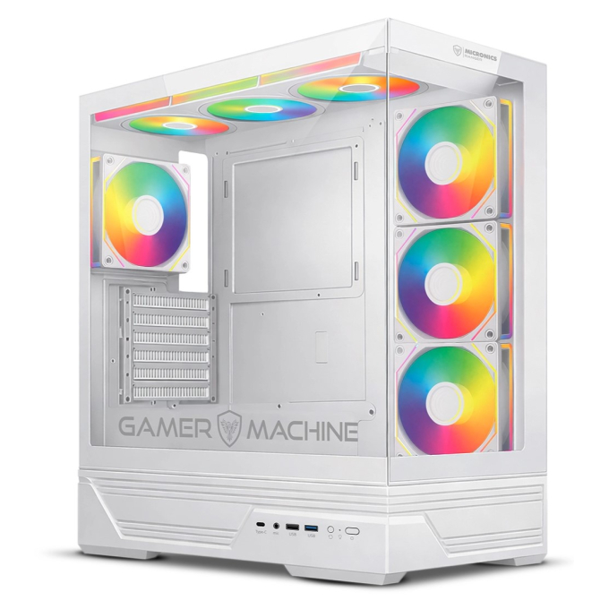 Case Micronics Ranger White FC1008W con 7 Ventiladores ARGB Double Halo / Micronics