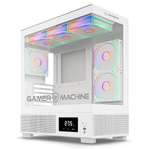 Case Micronics Vulkano White FC1001W con 6 Ventiladores ARGB Display