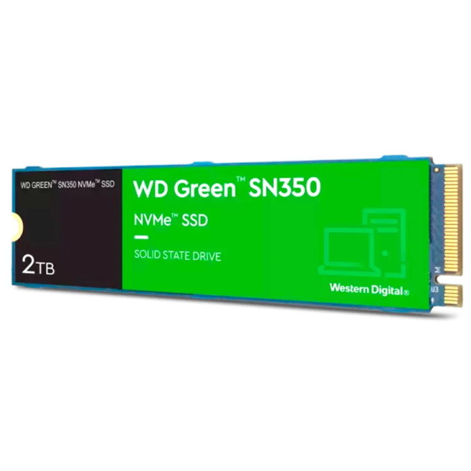 Unidad de Estado Solido SSD Interno M2 WESTERN DIGITAL SN350 2TB GREEN NVME G3 WDS200T3G0C / WESTERN DIGITAL