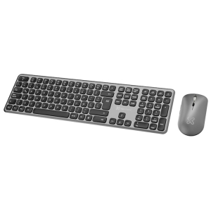 Combo Teclado y Mouse Inalambrico Klip Xtreme KBK-850 Espanol Latinoamericano Bluetooth Aluminum Silver