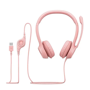 Audifono c/microfono Logitech H390 USB - cancelacion de ruido - Rosa