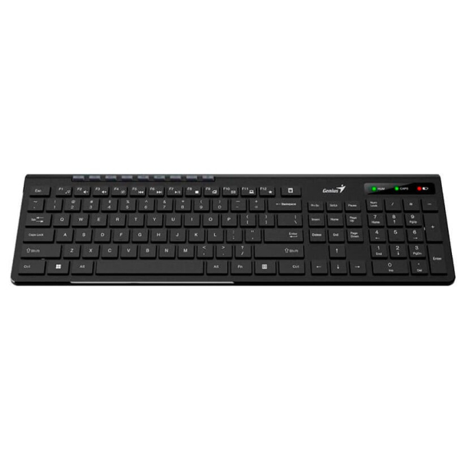 Teclado Inalambrico Genius SlimStar 7230 AI Copilot Multimedia 9 Teclas de Acceso Rapido Black 31310021401 / GENIUS