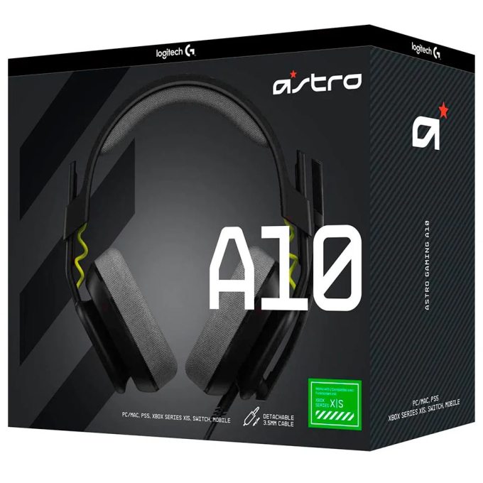 Audifono c/microfono Logitech G ASTRO A10 G2 MULTI-PLATFORM FOR PC/MAC/PS5/XBOX/SWITCH BLACK / LOGITECH G