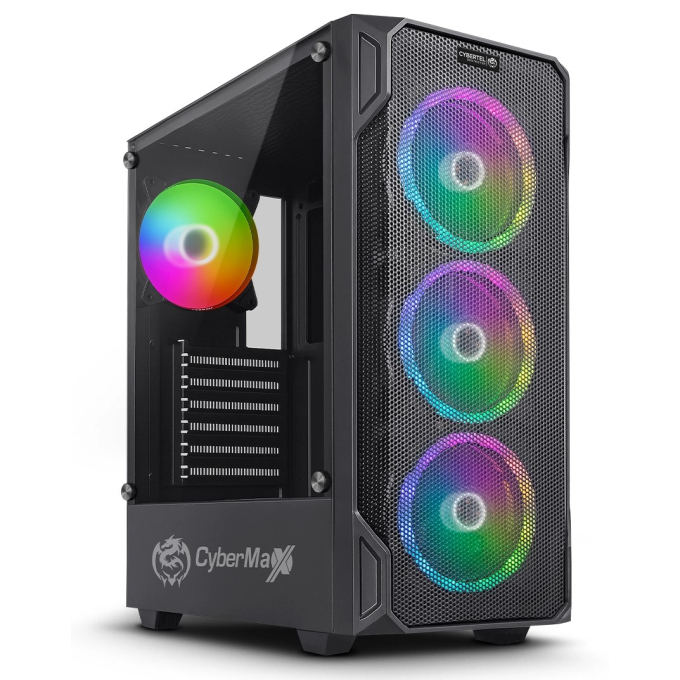 Case Cybertel Destroyer Black CBX5005.4R con 4 Ventiladores ARGB / Cybertel