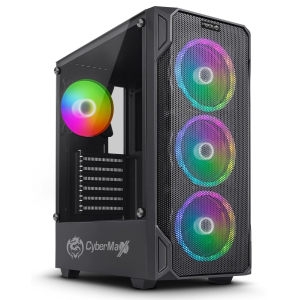 Case Cybertel Destroyer Black CBX5005.4R con 4 Ventiladores ARGB