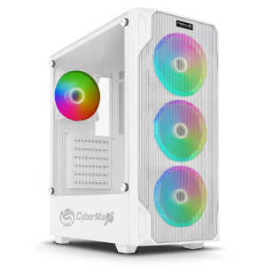 Case Cybertel Destroyer White CBX5005.4WR con 4 Ventiladores ARGB