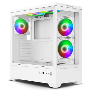 Case Cybertel Hunter White CBX6000W con 5 Ventiladores ARGB