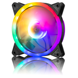 Ventilador Airboom Aureola AB111 Double Halo Rainbow para Case Gamer / Airboom