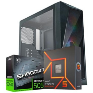 CPU Ensamblado, AMD Ryzen5 7600X, Memoria RAM 16Gb DDR5 6000MHz, Disco Solido 1Tb NV3 PCIe Gen4 M.2, Video GeForce RTX 5050 8GB