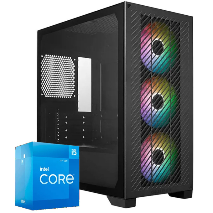 CPU Ensamblado, Intel i5-12400 4.4GHz, Memoria RAM 16Gb DDR5 6000MHz, Disco Solido 1Tb SSD PCIe Gen4, Video Radeon RX 9060 XT 16Gb Gigabyte Gaming, gamer / CompuMarket