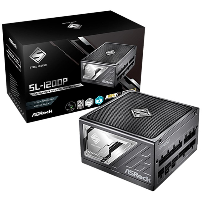 Fuente de Poder AR SL-1200P 1200W 80 PLUS Platinum FM / ASROCK