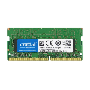 MEMORIA RAM SODIMM DDR4 CRUCIAL 4GB, Frecuencia 2666 MHz, Arquitectura Portatil Laptop Mac, Bajo Voltaje 1.2V