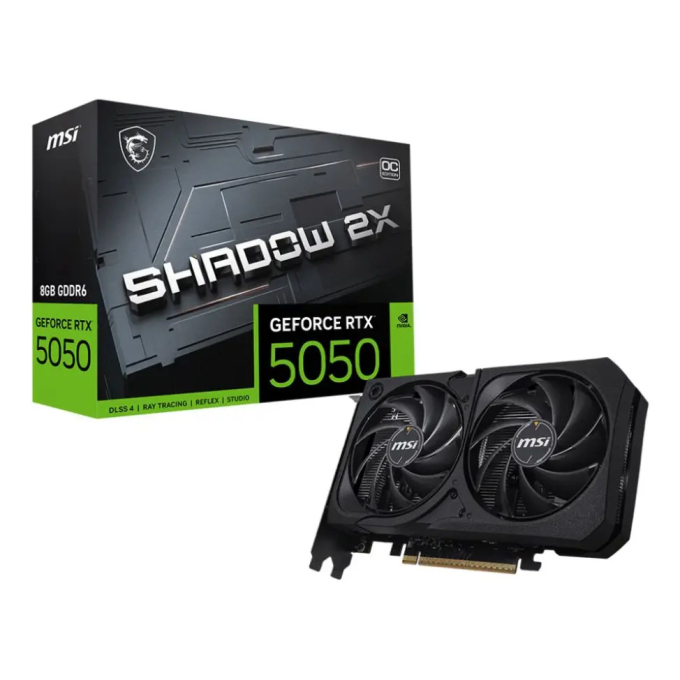 TARJETA GRAFICA MSI GEFORCE RTX 5050 SHADOW 2X OC, 8GB GDDR6, PCIe 5.0, HDMI, 3 x DisplayPort, Garantia de 3a, G5050-8S2C / MSI