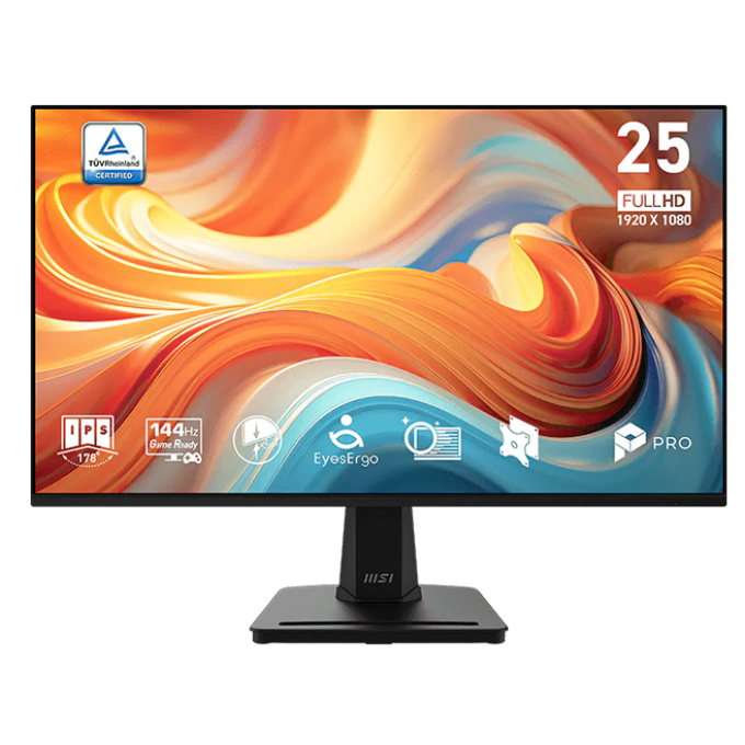 Monitor MSI Pro , 24.5pulgadas Full HD Plano, IPS, 144Hz, 1ms, FreeSync, Base Ergonomica, HDMI, VGA, PRO MP251 E14L / MSI