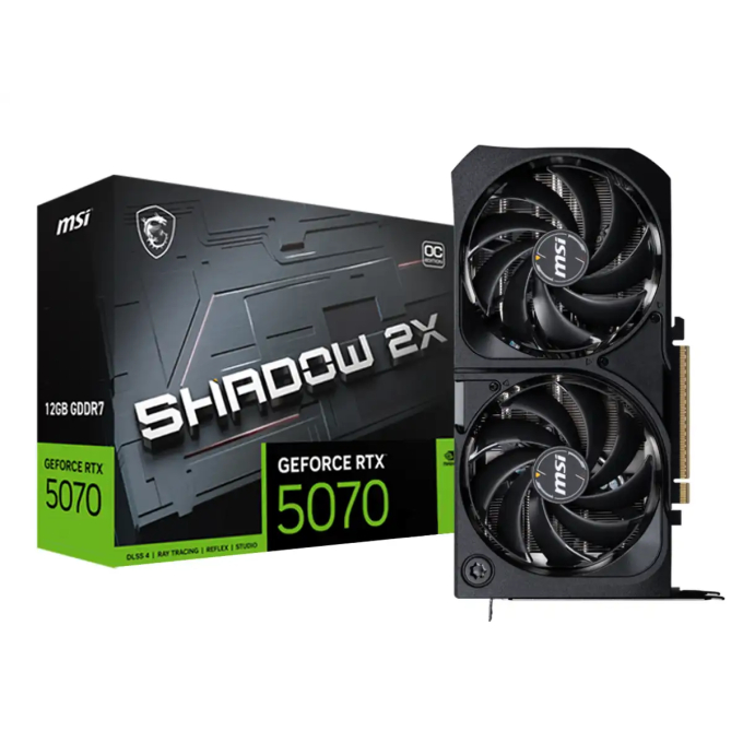 Tarjeta de video MSI GeForce RTX 5070 12G SHADOW 2X OC, 12 GB GDDR7, PCIe 5.0 / MSI