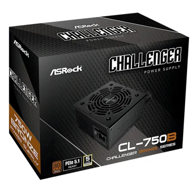 Fuente de poder ASRock Challenger CL-750B ATX12V v2.52 / ASRock