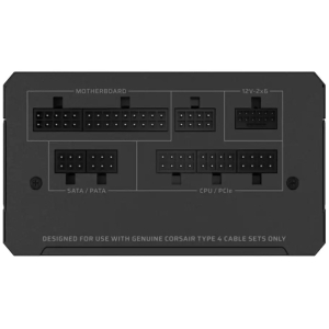 Fuente de Poder Corsair RPS0217 1000W ATX 3.1 Modular PCIe 5.1 80 PLUS Gold, Bajo Ruido, Negro / Corsair
