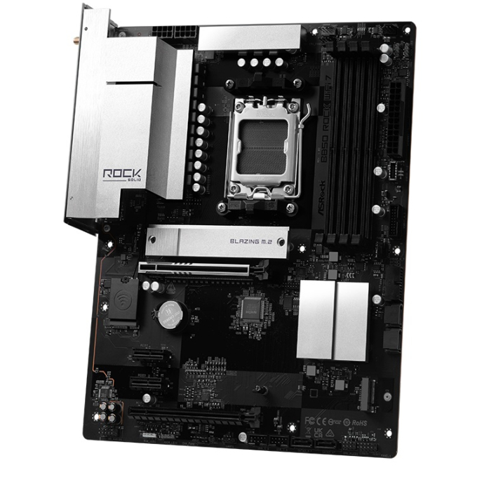 Placa Madre ASRock Gaming , Socket AM5, Chipset AMD B850, 4 DIMM DDR5, ATX, Wi-Fi 7, 2.5G LAN, B850 Rock WiFi 7 / ASROCK