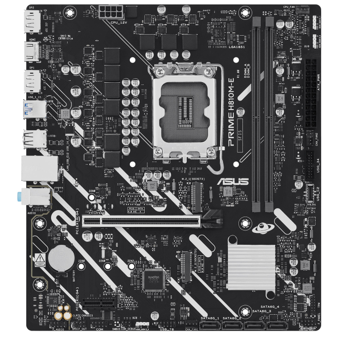 Placa Madre Asus Prime , Socket LGA1851, Chipset Intel H810, 2 DIMM DDR5, mATX, HDMI, DisplayPort, Gigabit LAN, PRIME H810M-E / ASUS
