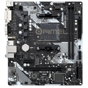Placa Madre ASRock , Socket AM4, Chipset AMD B450, 2 DIMM DDR4, mATX, HDMI, Gigabit LAN, B450M-HDV R4.0