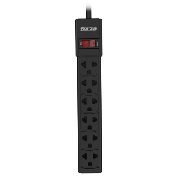 Regleta de Poder Forza PS Series PS-001B 6 Tomas 120-220V Negro PS-001B / Forza