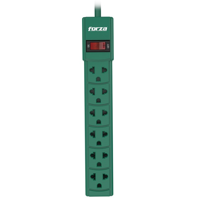 Regleta de Poder Forza 6 Tomas 110/220V Verde PS-001G / Forza