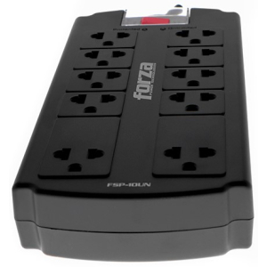 Protector de Sobretension Forza 10 Tomas 110/220V con Interruptor de Sobrecarga FSP-10UN