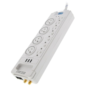 Protector de Sobretension Forza 11 Tomas 110/220V 3 USB Blanco FSP-1011USBW / Forza