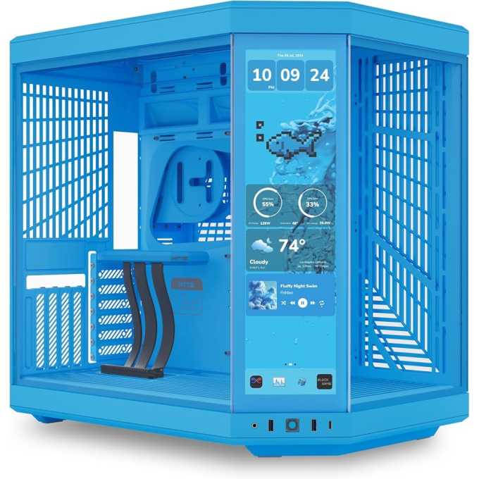 CASE con DISPLAY UPGRADE HYTE Y70 TOUCH INFINITE BLUEBERRY MILK ACC-HYTE-LK-Y7TTI-BM / HW_HYTE
