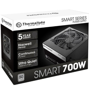 Fuente de Poder Thermaltake Smart 700W, No Modular, 80 PLUS White, ATX, PS-SPD-0700NPCWAG-W / THERMALTAKE