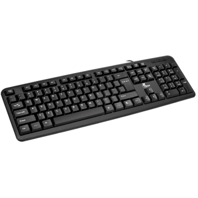Teclado Xtech USB Cableado Ingles Negro Estandar XTK-092E / Xtech