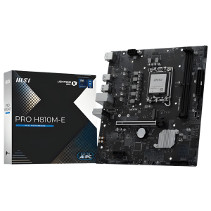 Placa Madre MSI Pro , Socket LGA1851, Chipset Intel H810, 2 DIMM DDR5, mATX, HDMI, DisplayPort, 2.5G LAN, PRO H810M-E / MSI