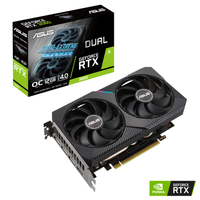 TARJETA GRAFICA ASUS DUAL GEFORCE RTX 3060 OC EDITION V2, 12 GB GDDR6, PCIe 4.0 x16, HDMI, 3 x DisplayPort, DUAL-RTX3060-O12G-V2 / ASUS