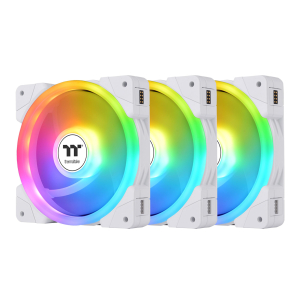 Ventilador Thermaltake Swafan EX14 ARGB White Pack de 3 de 140mm con Aspas Intercambiables y Conexion Magnetica, CL-F170-PL14SW-A