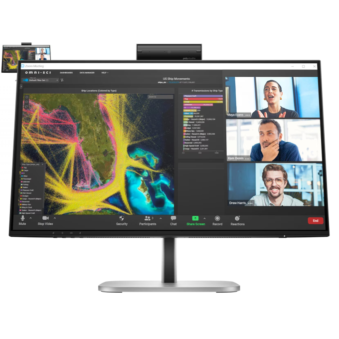 Monitor de Videoconferencia HP Series 5 Pro 524pm 23.8pulgadas FHD IPS, Micofono con cancelacion de ruido por IA, Webcam 5MP, USB-C 100W, RJ-45, 9E0G9UT#ABA / HP-MONITORES