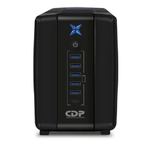 UPS Interactivo CDP R-UPR 1008i 1000VA 500W 220V 8 Salidas 5V USB y USB Tipo-C LCD, R-UPR1008I