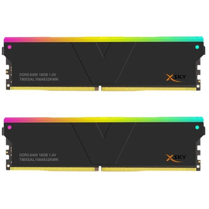 Memoria RAM V-Color Manta Sky RGB DDR5 32GB (2x16GB) 6400MHz CL32 Negra AMD EXPO / SKY