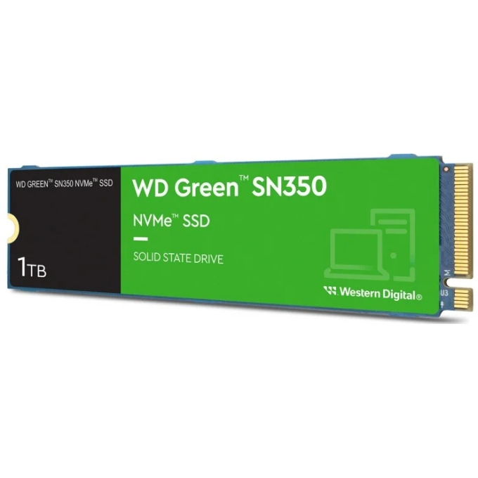Disco Duro Solido SSD Western Digital Green SN350 1TB M.2 2280 NVMe PCIe Gen3x4, Lectura 3200MB-s, WDS100T2G0C / WESTER DIGITAL