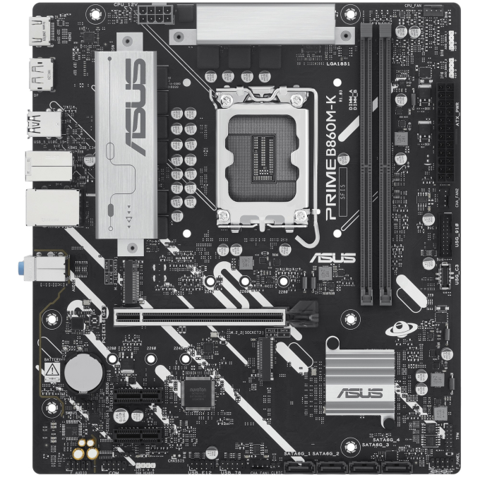 Placa Madre ASUS PRIME B860M-K, Socket LGA 1851, Micro-ATX, DDR5, PCIe 5.0, M.2 NVMe, HDMI, DisplayPort / ASUS