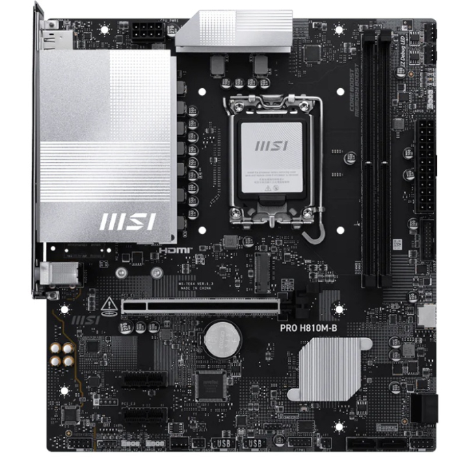 Placa Madre MSI PRO H810M-B, Socket LGA 1851, Micro-ATX, DDR5, PCIe 4.0, M.2 NVMe, HDMI, DisplayPort / MSI