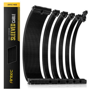 Cable de Extension para Fuente de Poder Antec PSU Extension Cable Kit Negro, Funda ModMesh Trenzada, 0-761345-99942-7
