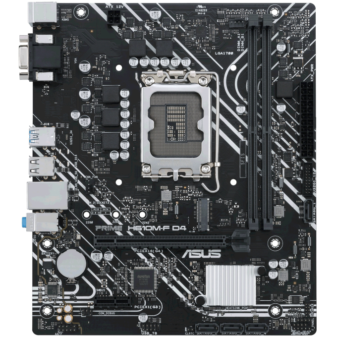 Placa madre ASUS PRIME H610M-F D4 R2.0 Micro-ATX, Socket LGA1700, Intel H610, 2x DDR4, HDMI / D-Sub, PRIME H610M-F D4 R2.0 / ASUS