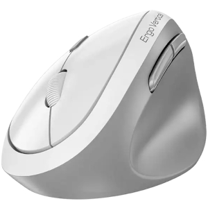 Mouse Vertical Genius Ergo 8350S AI Copilot Dual Wireless / Bluetooth Silencioso, White Grey, 31030041401 / GENIUS